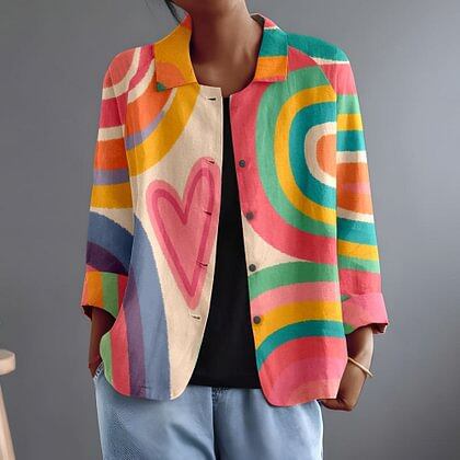 Constanza | Bold Art Print Open Shirt