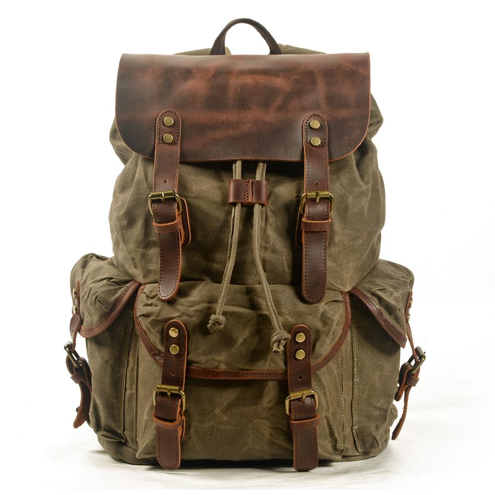 James - Classic Canvas and Leather Backpack