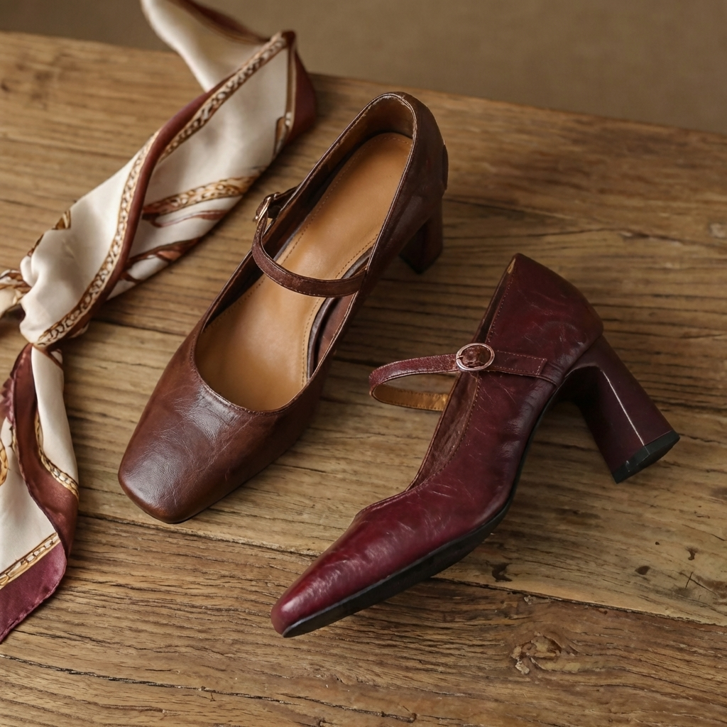 Judith | Leather Mary Jane Block Heels