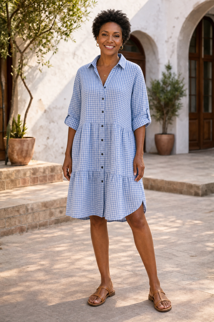 Jasmijn | Stylish shirt dress with button closure and slits