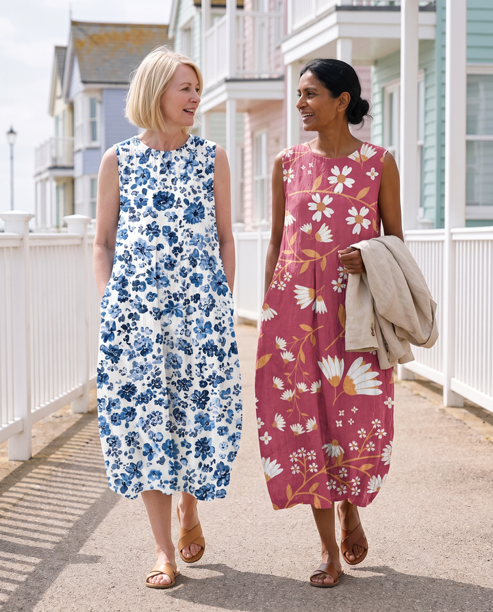 Thomasina | Blossom Sleeveless Midi Dress