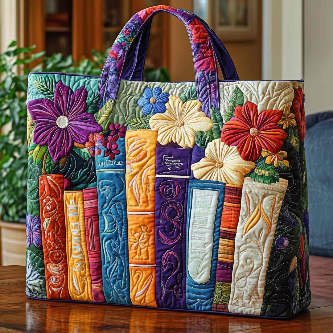 Meriel™ | Bookworm Quilted Tote Bag