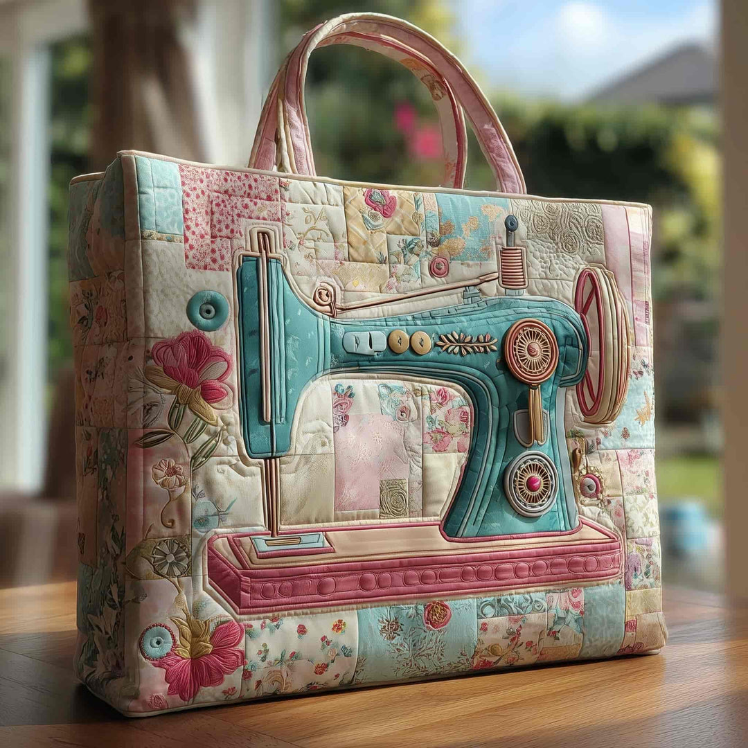 Ebba™ | Artistic Sewing Machine Quilted Tote Bag