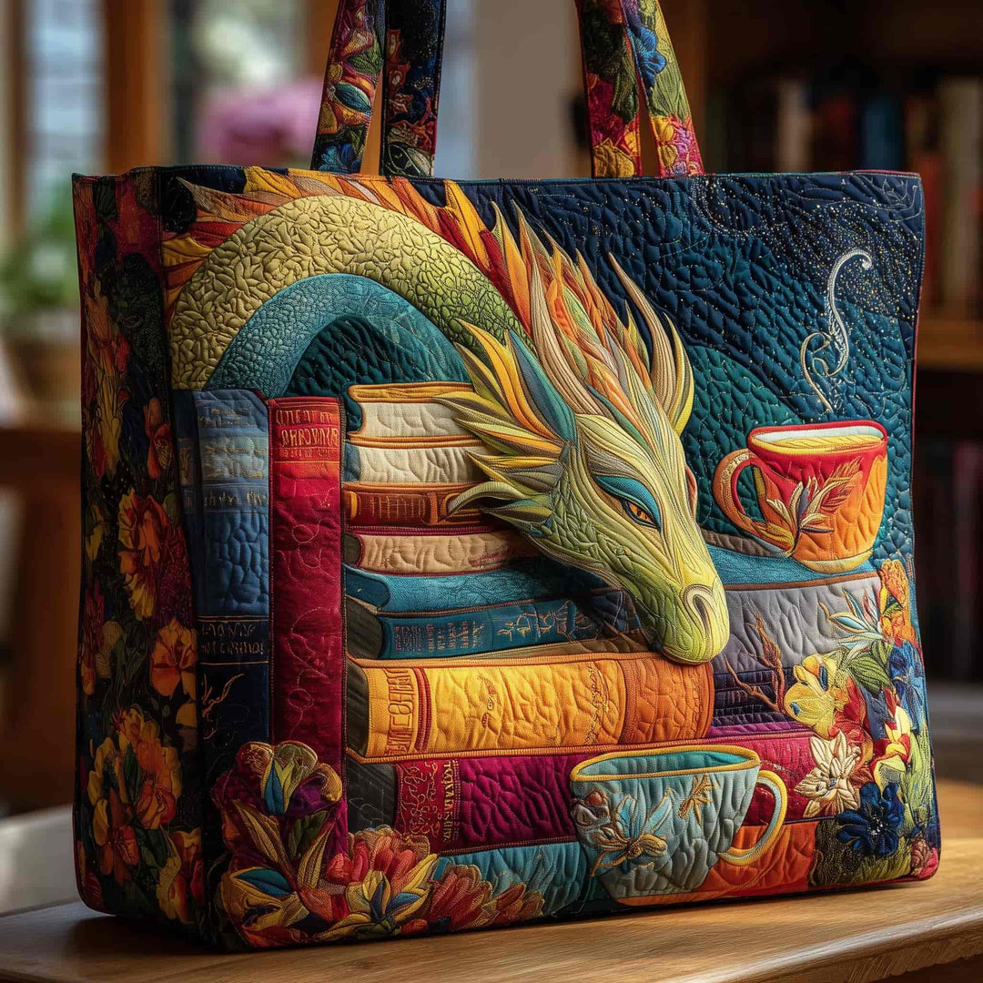 Sylvestra™ | Sleeping Dragon Quilted Tote Bag