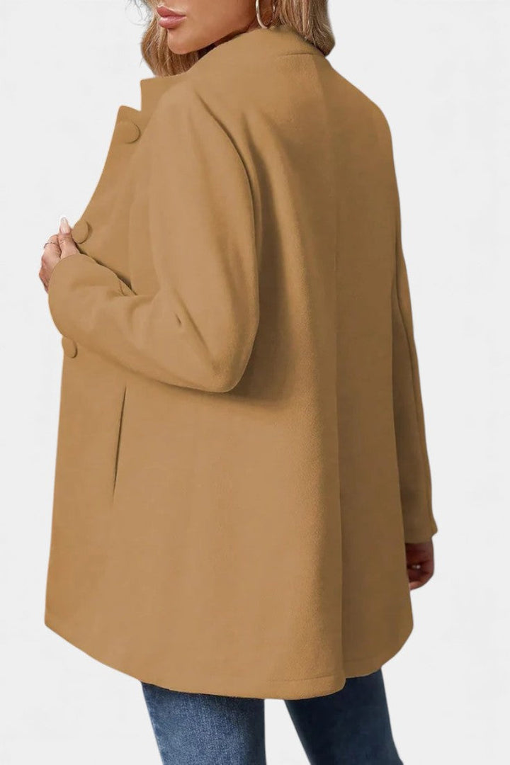Lyana Long Sleeve Coat with High Collar