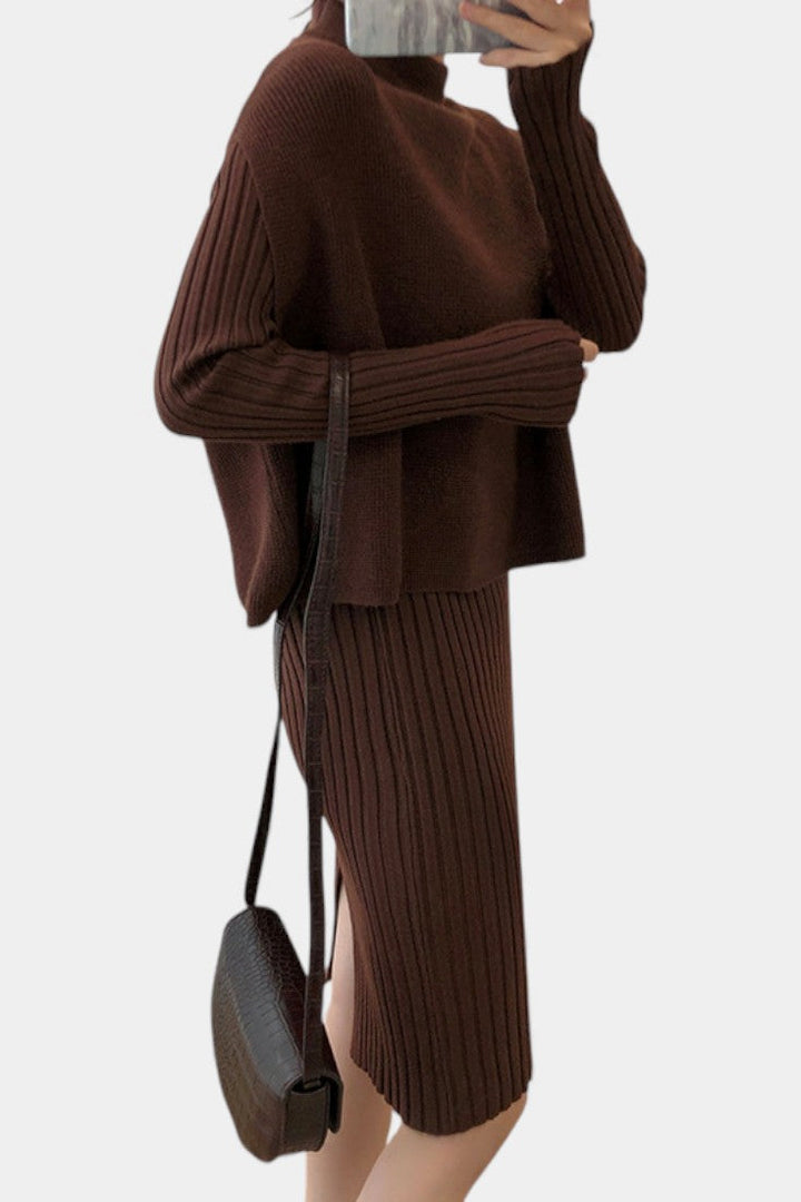 Alectra Modern Silhouette Two-Piece Knit Ensemble