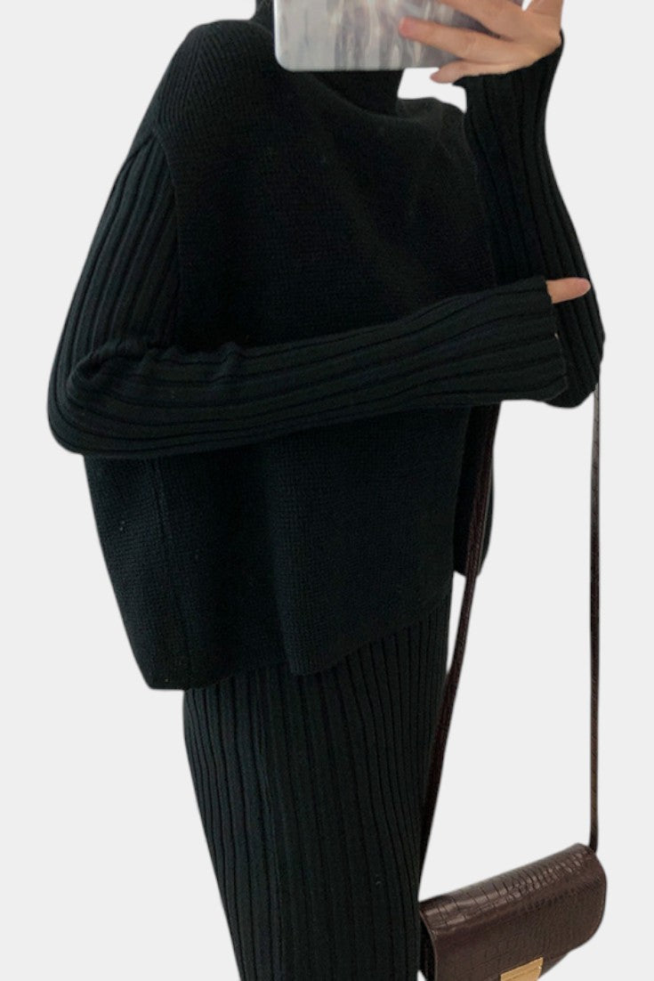 Alectra Modern Silhouette Two-Piece Knit Ensemble