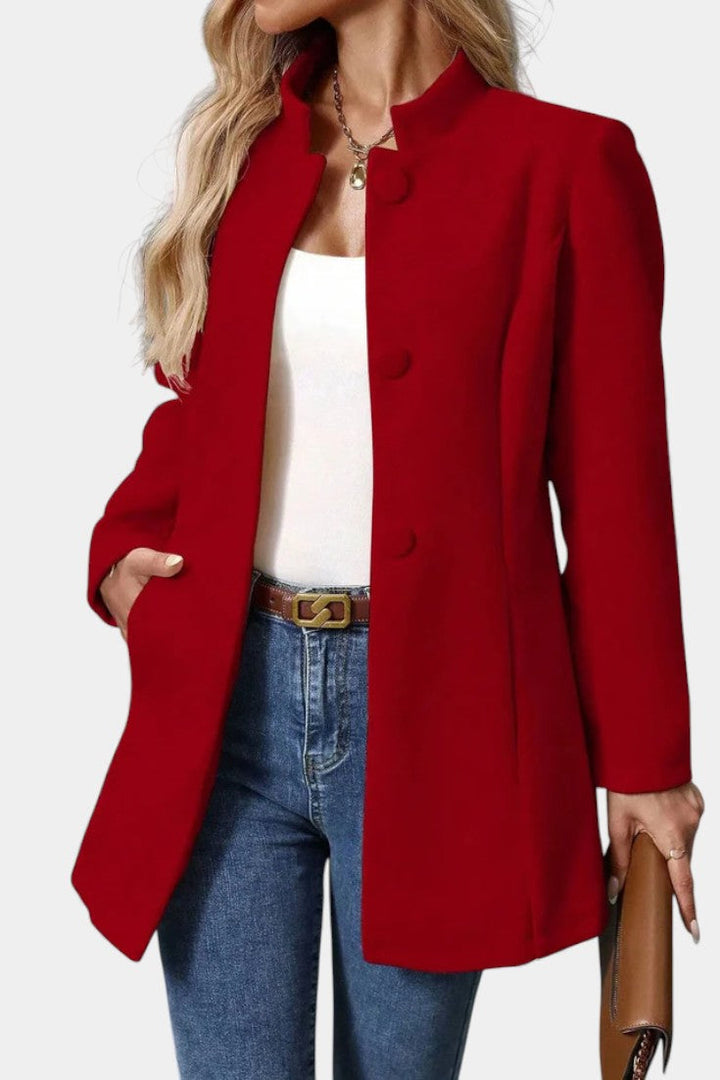Lyana Long Sleeve Coat with High Collar