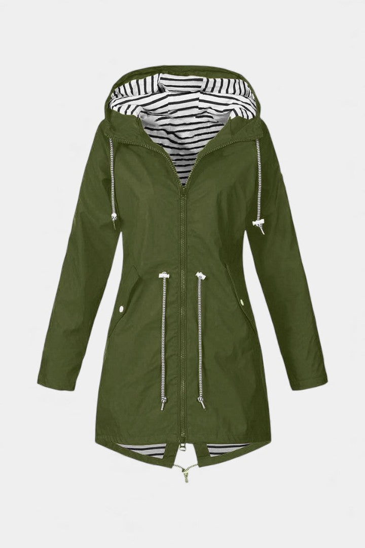 Aria Waterproof Jacket Featuring an Adjustable Hood