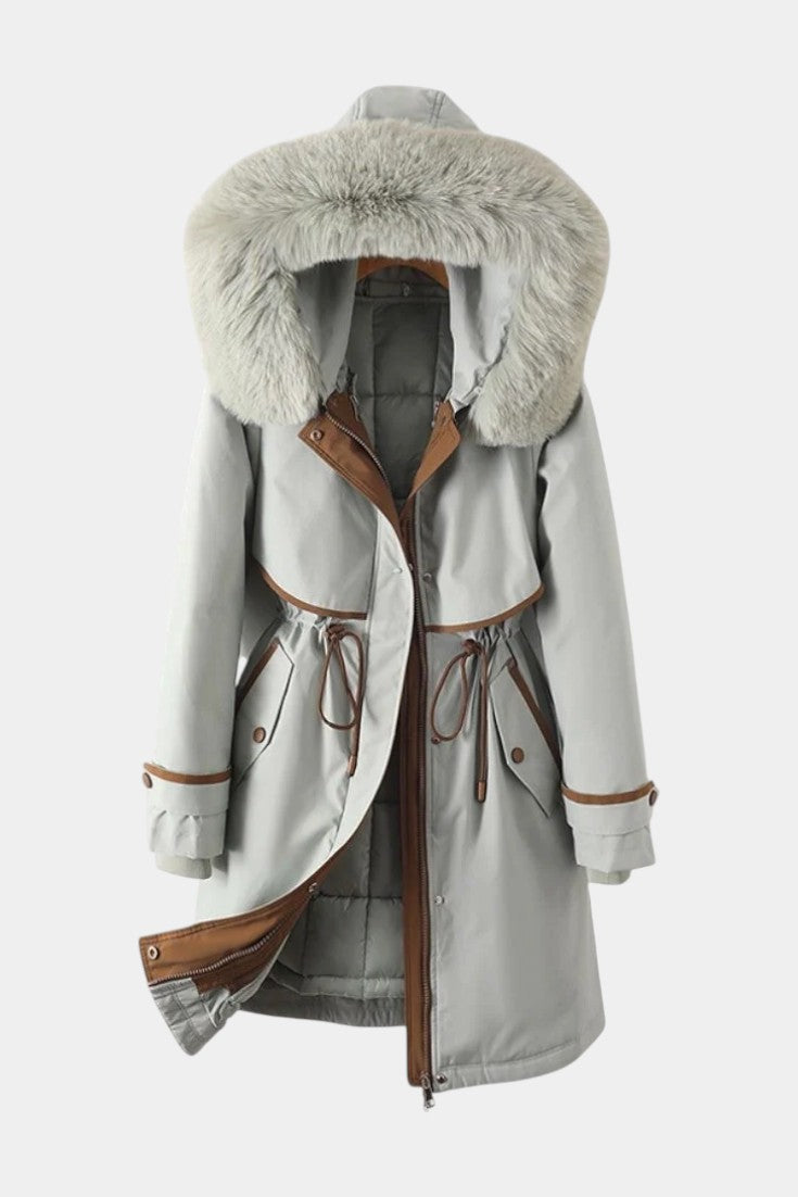 Deyanira Long Waterproof Parka with Faux Fur Interior