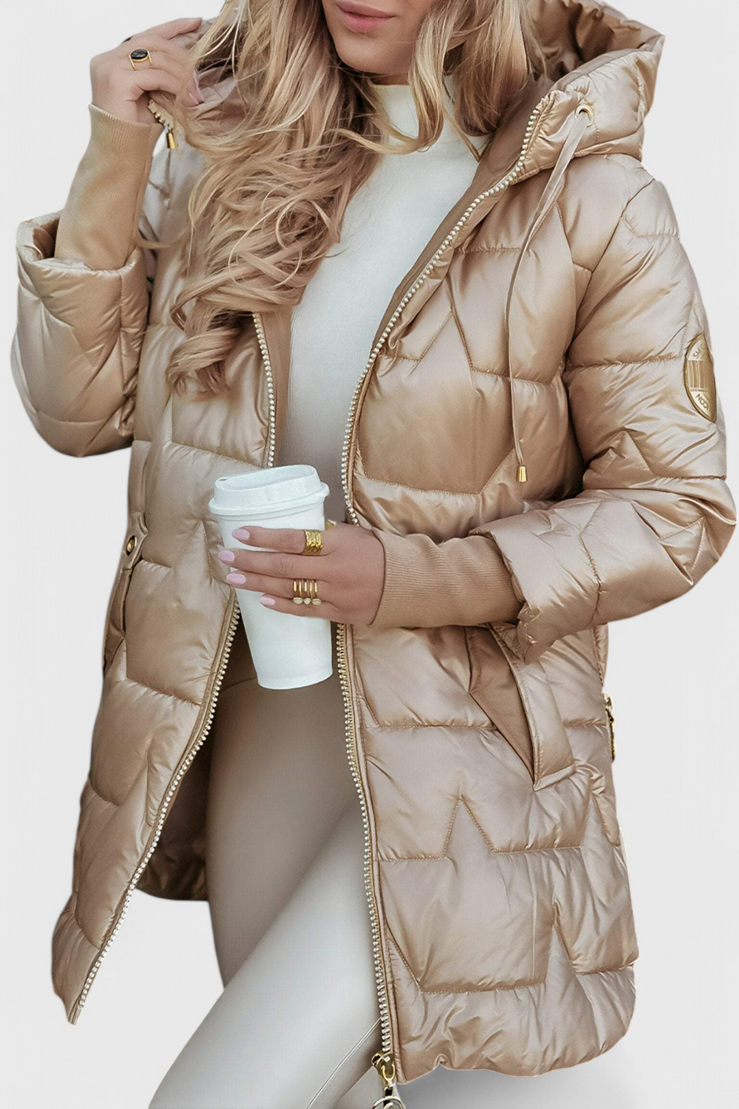 Streamlined Silhouette Marcella Hooded Padded Jacket