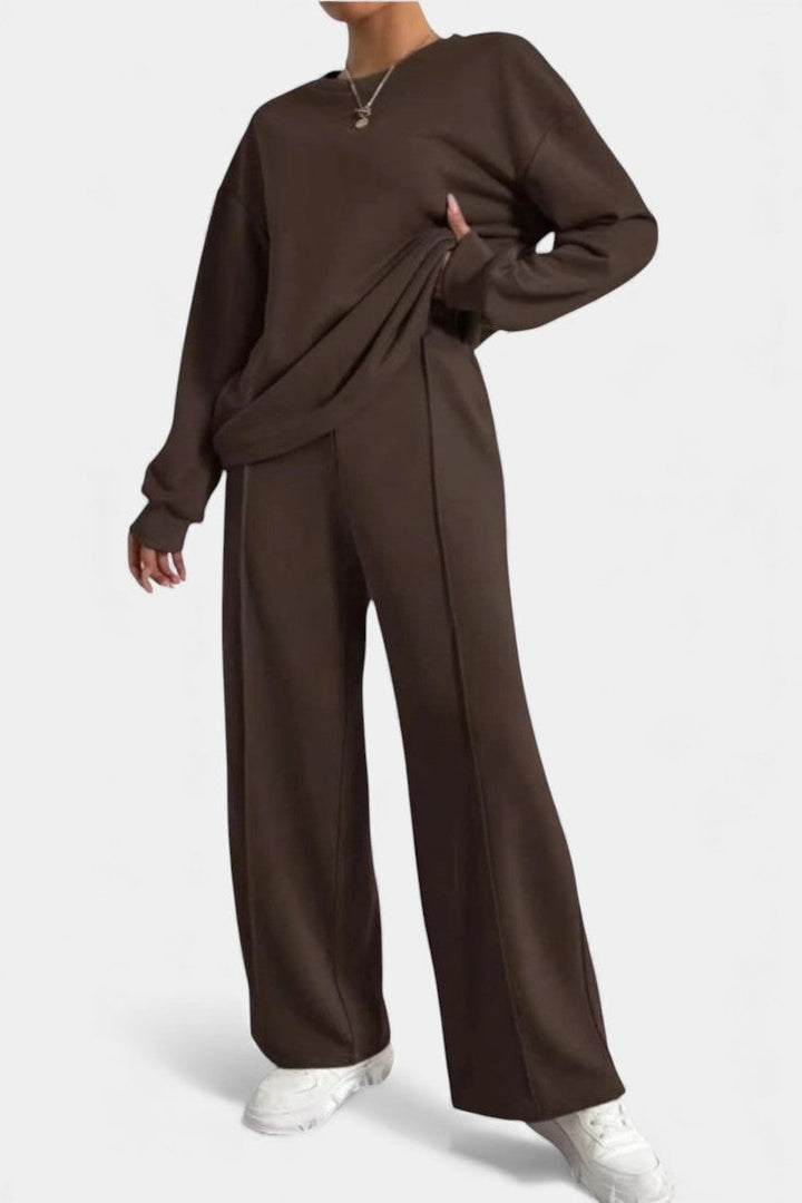 Tiara Lounge Set: Sweatshirt & High-Waisted Trousers