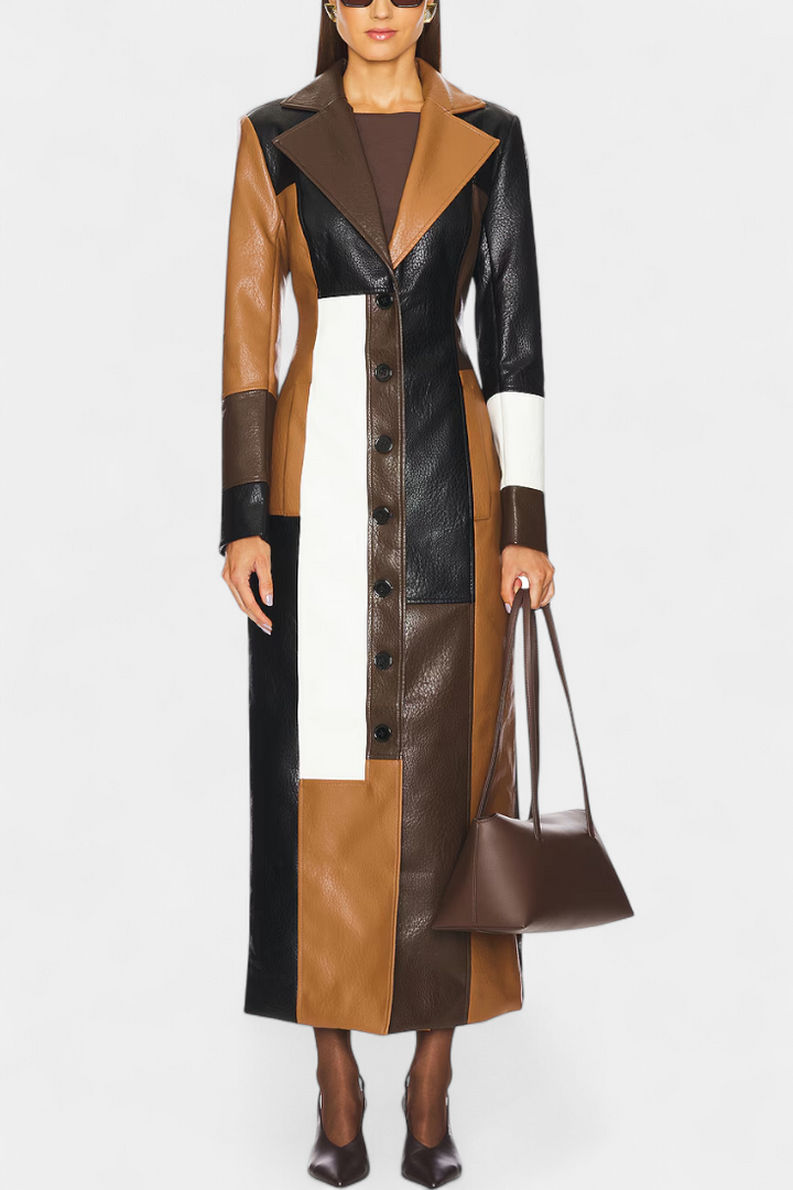Norelle Structured Trench Coat with Contemporary Accents
