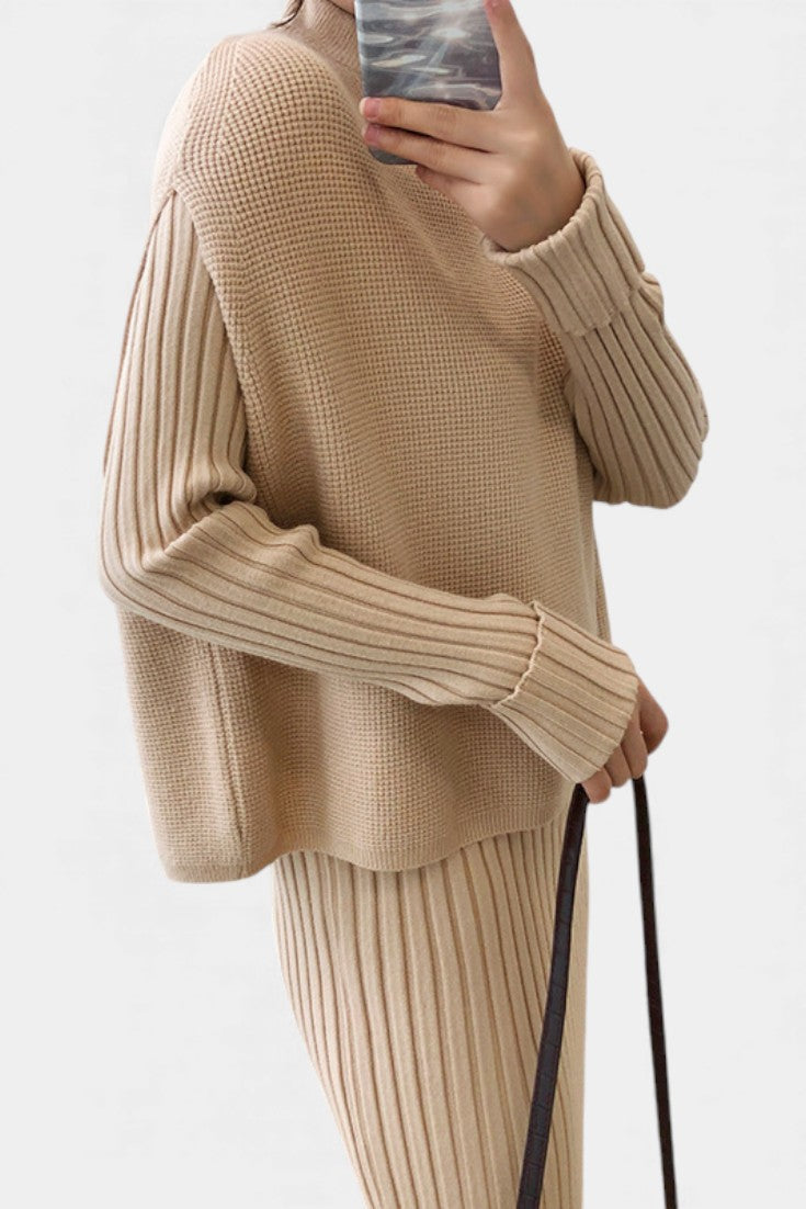 Alectra Modern Silhouette Two-Piece Knit Ensemble
