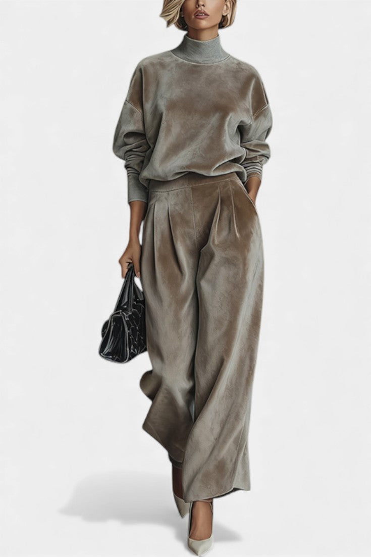 Amarante Cozy Velvet Turtleneck Lounge Set