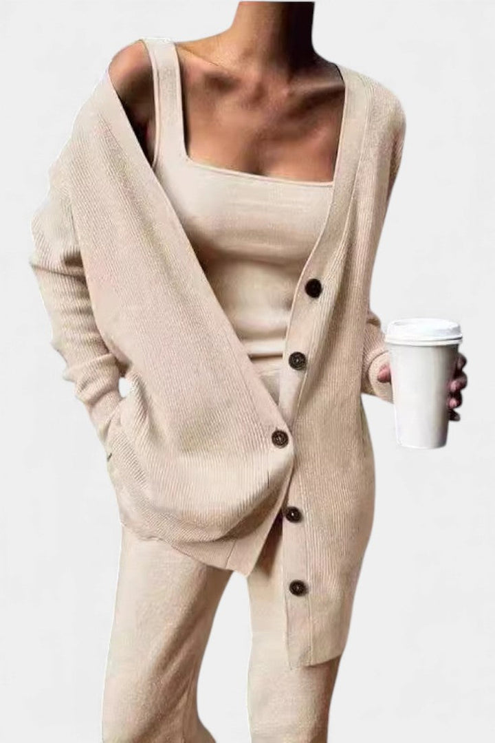 Clélia Cozy Knit Three-Piece Ensemble