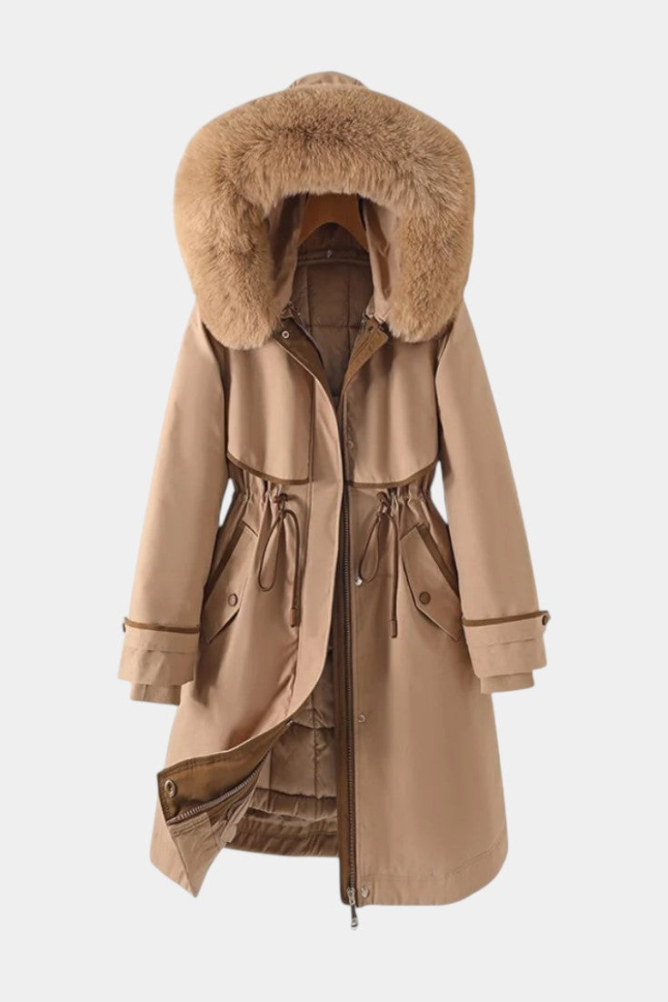 Deyanira Long Waterproof Parka with Faux Fur Interior