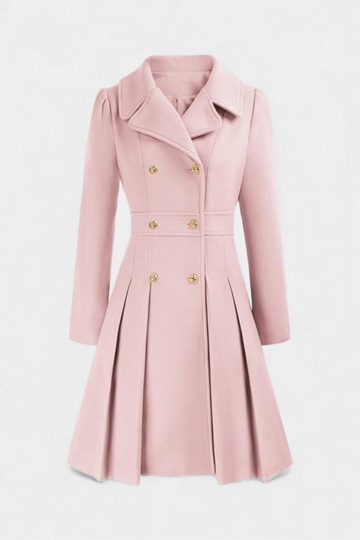 Philia Double-Breasted Flared Pea Coat