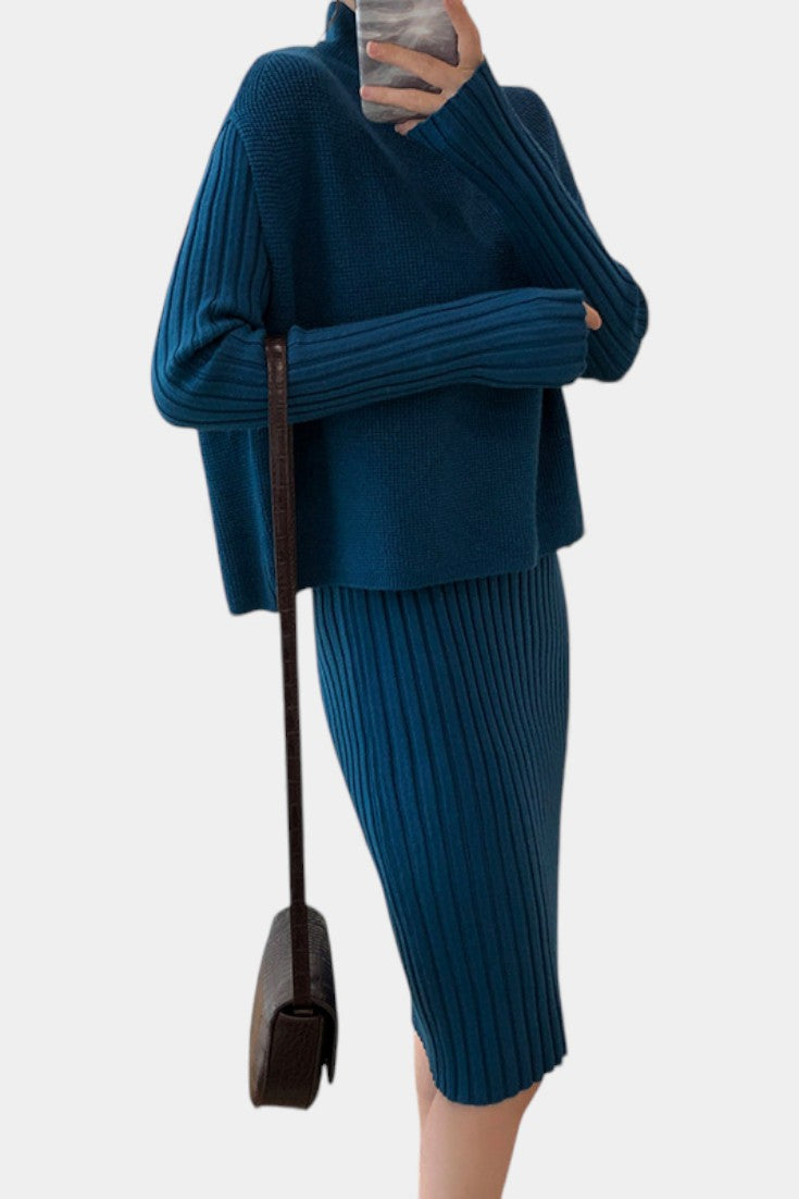 Alectra Modern Silhouette Two-Piece Knit Ensemble