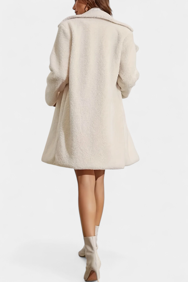 Lyra Long Minimalist Coat Featuring Sleek Button Design