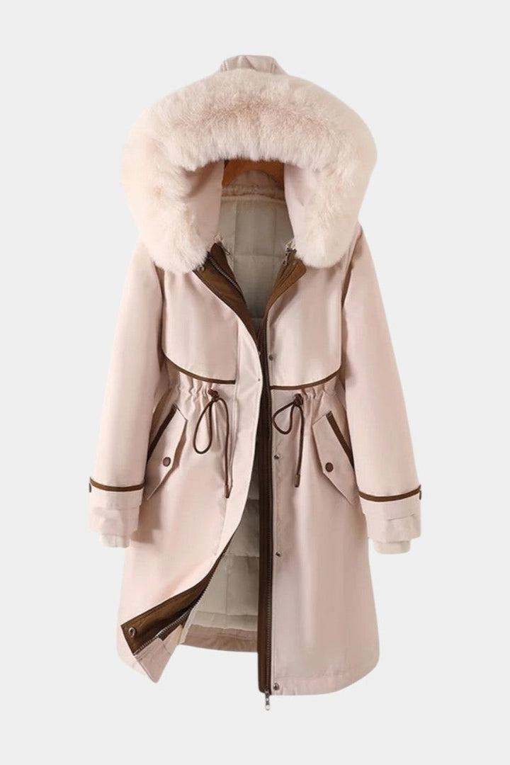 Deyanira Long Waterproof Parka with Faux Fur Interior