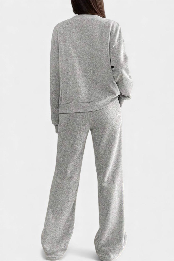 Vellina Cozy Cardigan Jacket & Wide-Leg Pants Set