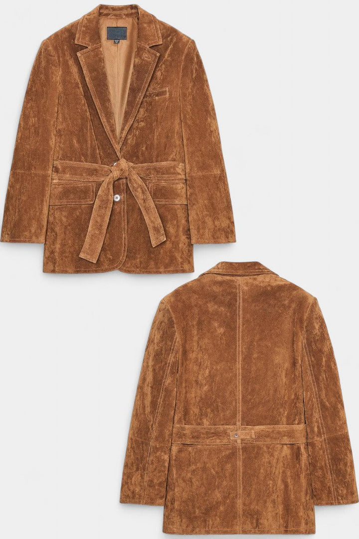 Kemina Classic Reversible Suede Leather Belt Jacket