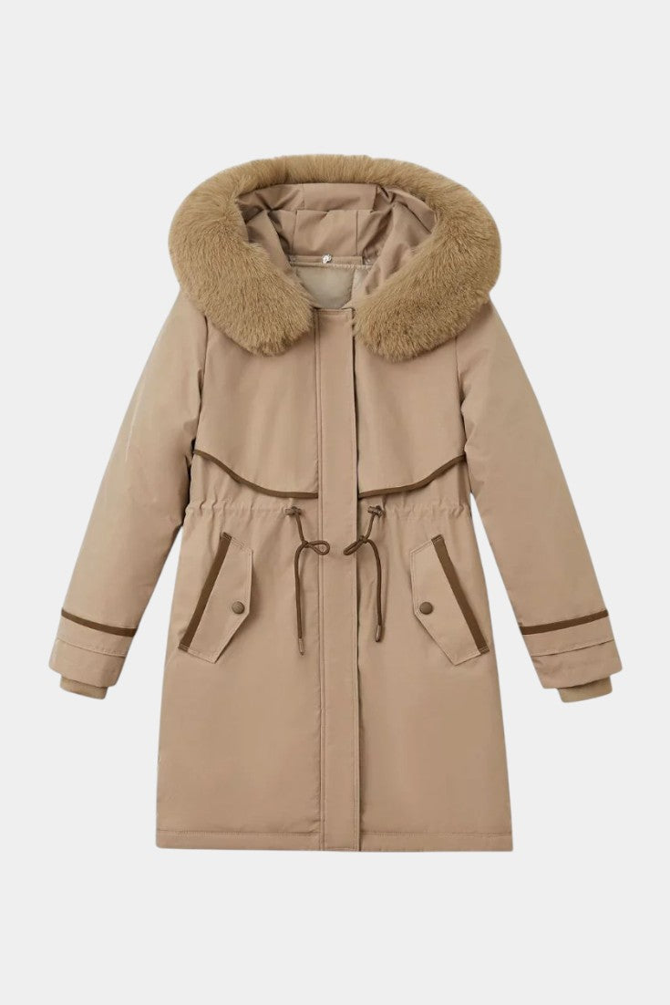 Deyanira Long Waterproof Parka with Faux Fur Interior
