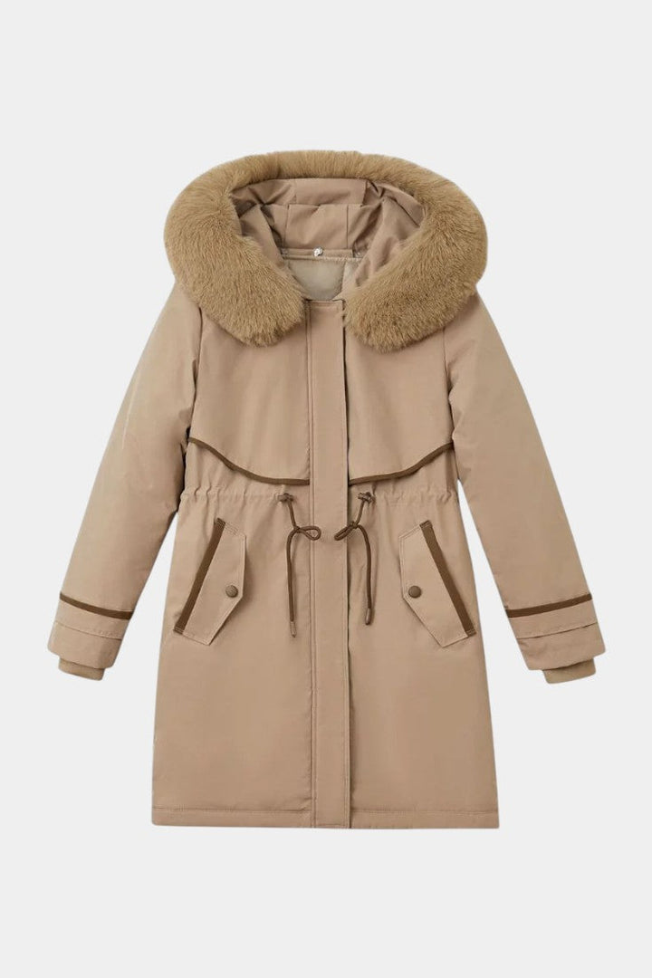 Deyanira Long Waterproof Parka with Faux Fur Interior