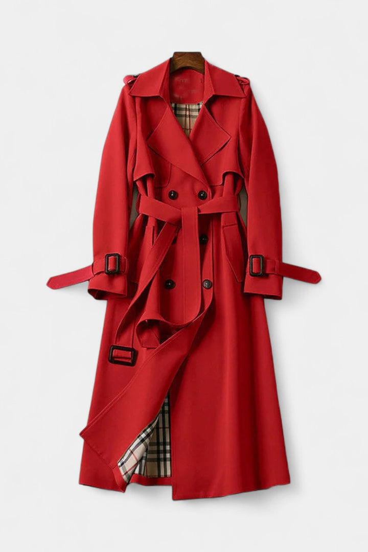 Double-Breasted Long Coat with Belt