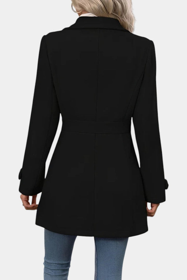 Maroussia Lapel Long Jacket with Button Closure