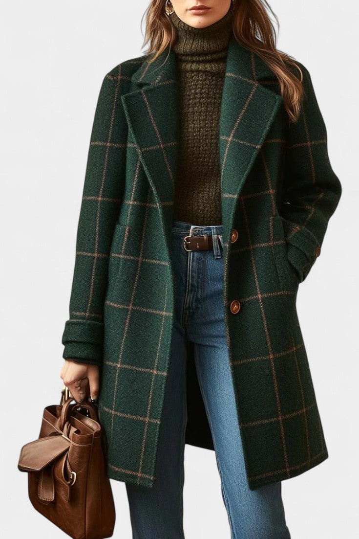 Saphira Tailored Fit Classic Checked Coat