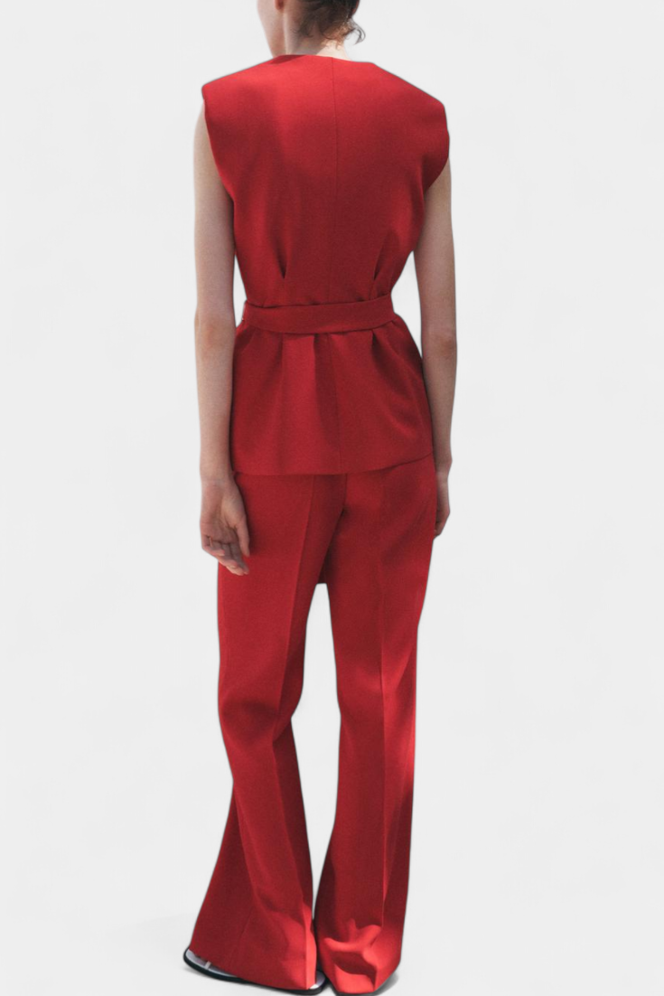 Carlen Belted Gilet and Wide-Leg Pant Set