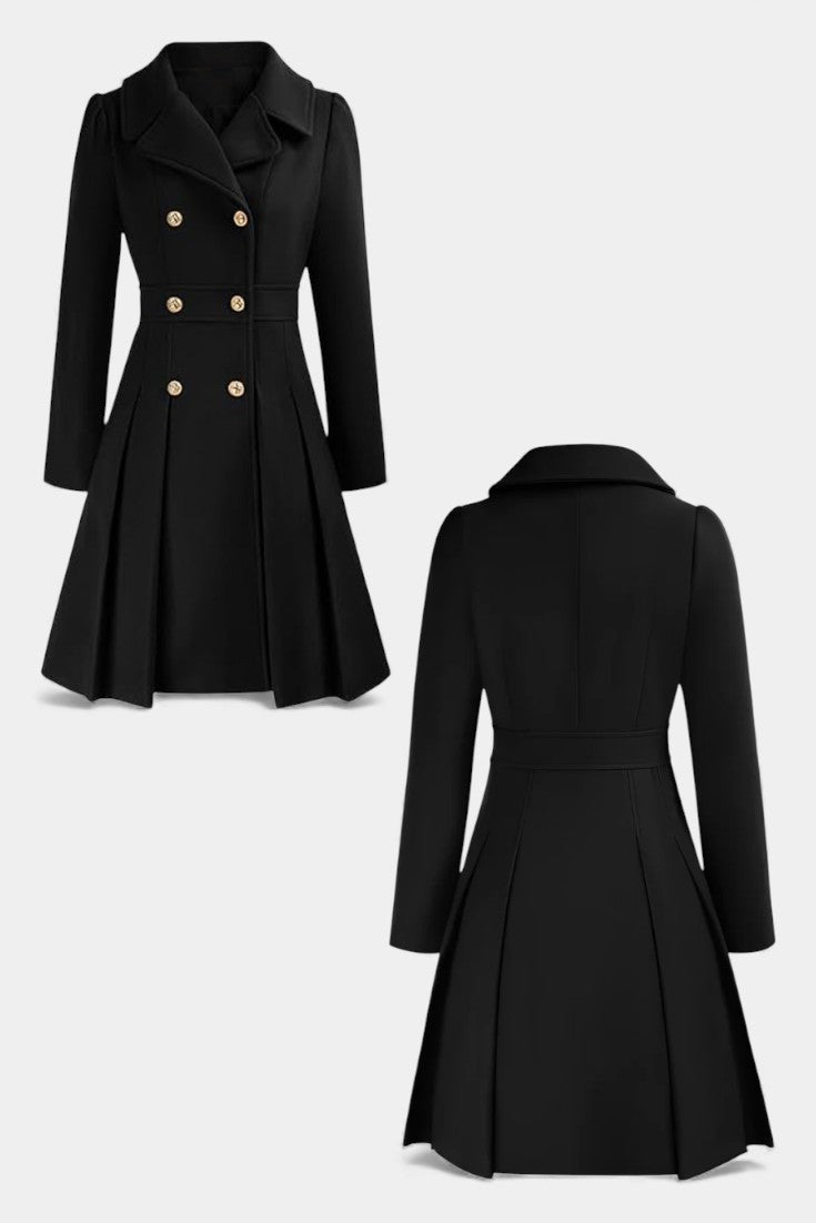 Philia Double-Breasted A-Line Peacoat