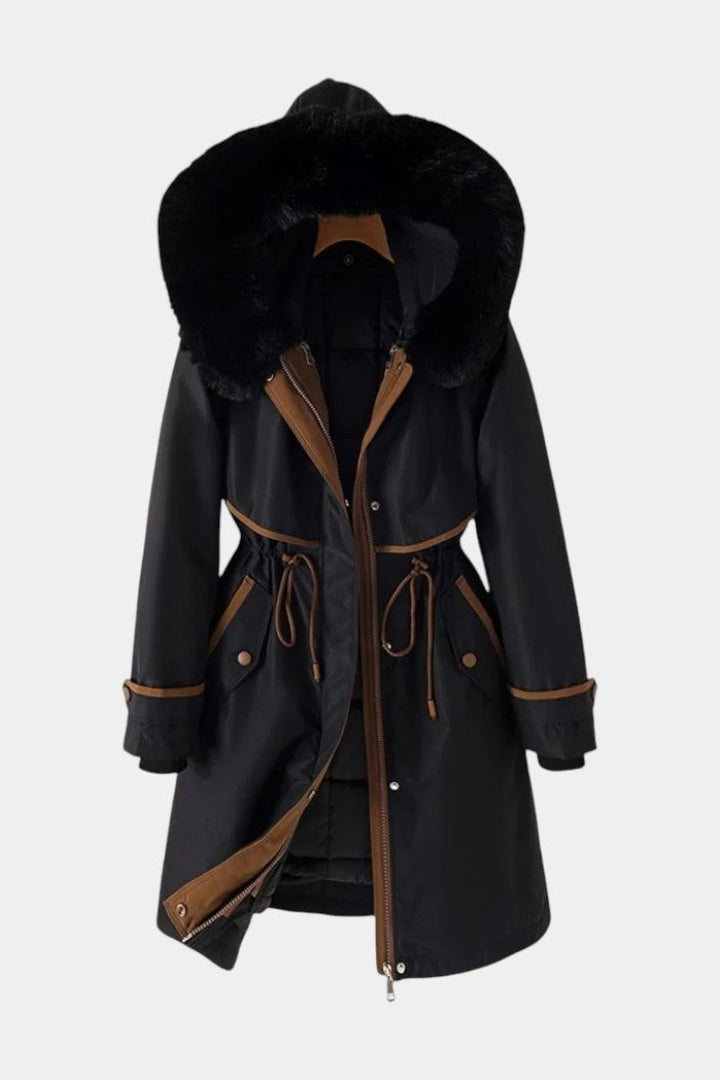 Deyanira Long Waterproof Parka with Faux Fur Interior