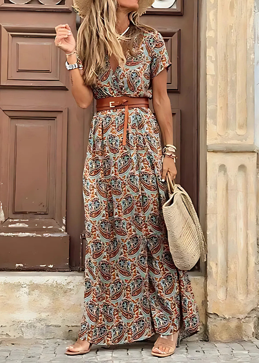 Joselin™ – Long Bohemian and Flowing Dress with Belt