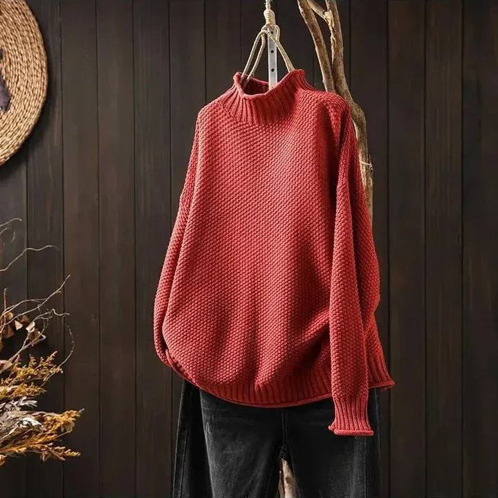 Honey | Fine Knit Mock-Neck Sweater