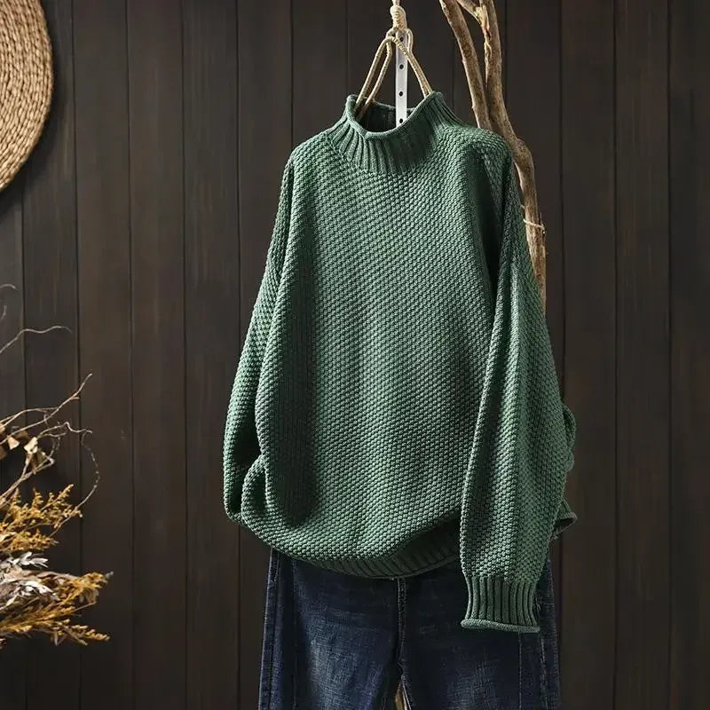 Honey | Fine Knit Mock-Neck Sweater