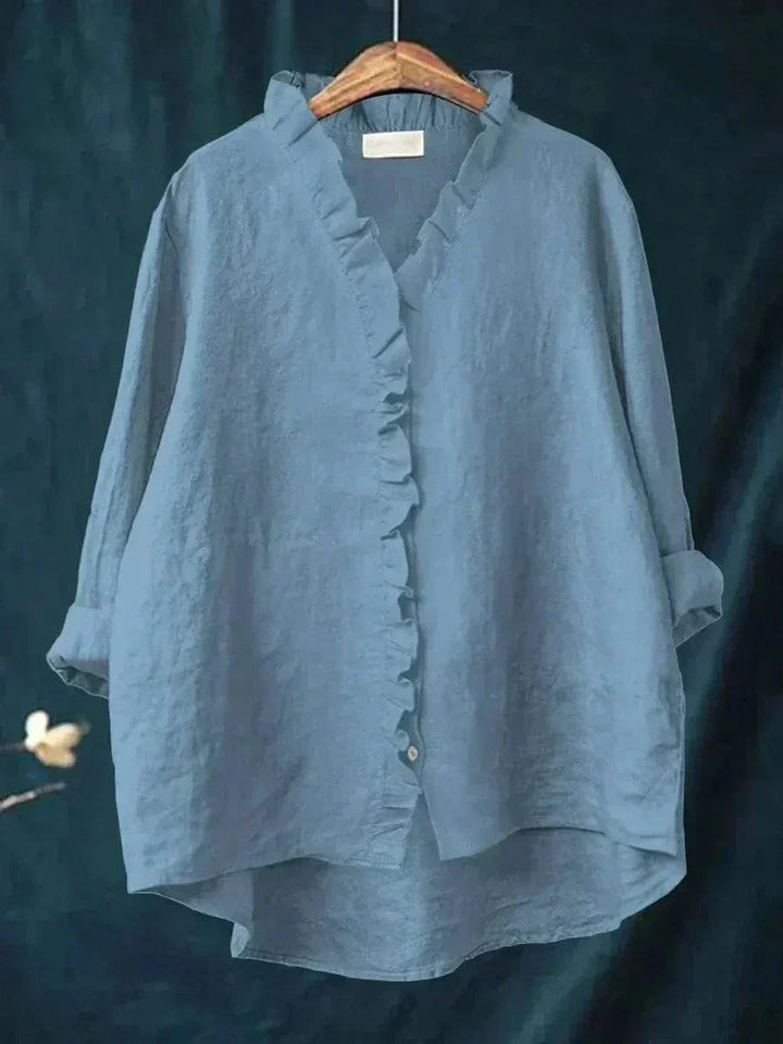 Maeva | Linen Ruffle Blouse