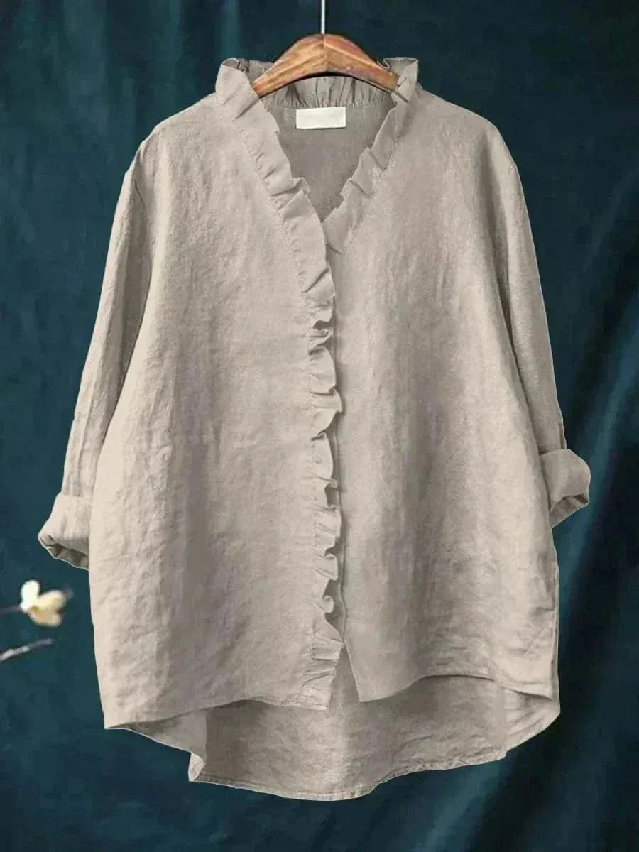 Maeva | Linen Ruffle Blouse