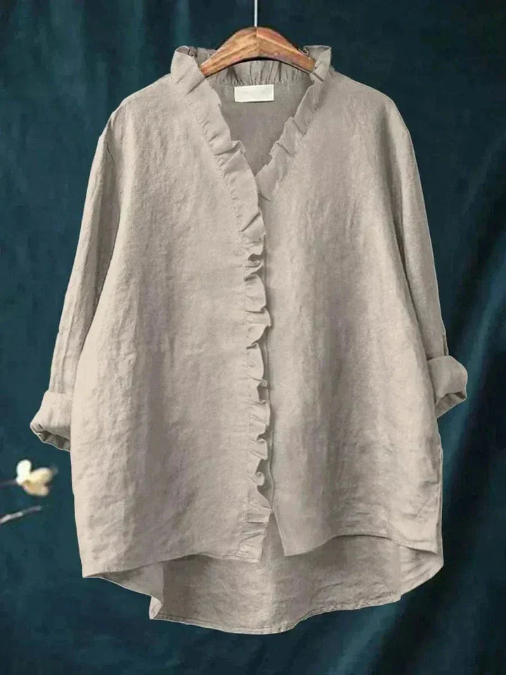 Maeva | Linen Ruffle Blouse