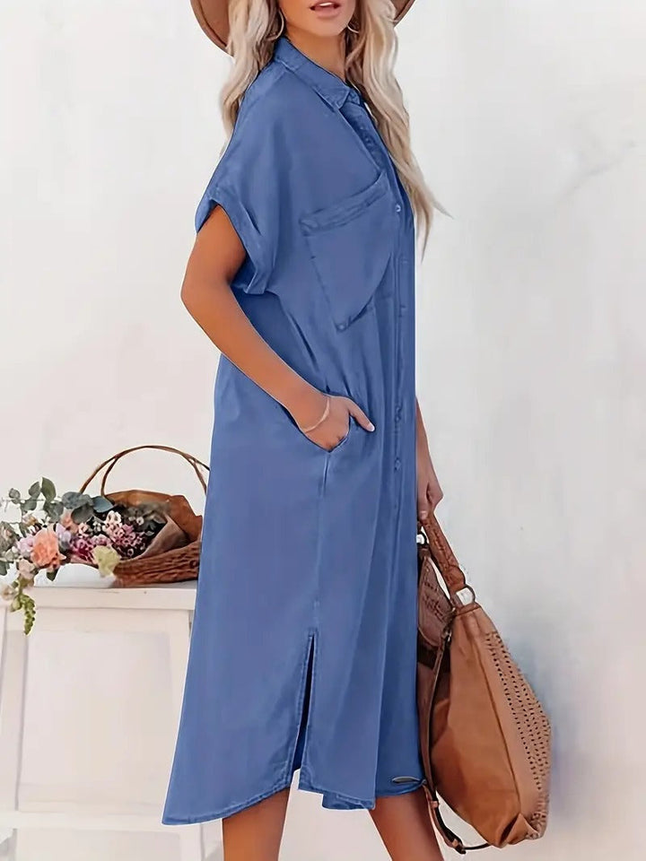 Jasmijn | Stylish shirt dress with button closure and slits