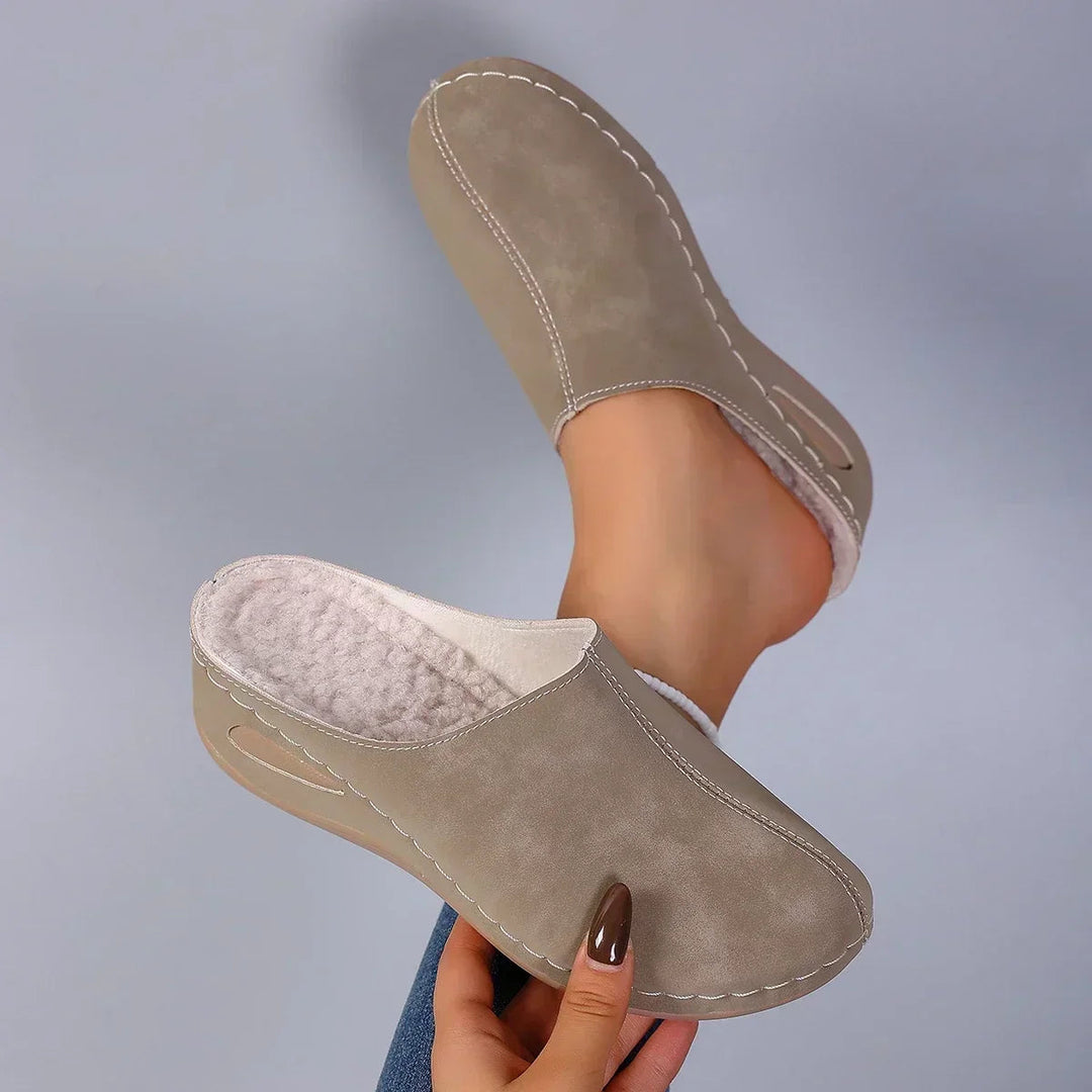 Iola | Cushioned Suede Mule Slippers