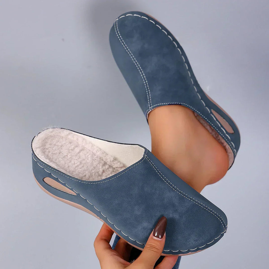 Iola | Cushioned Suede Mule Slippers