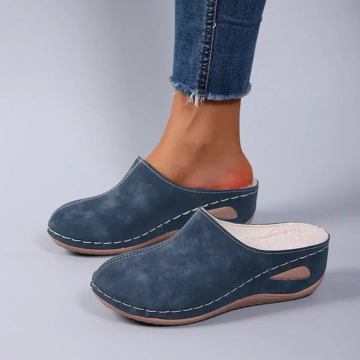 Iola | Cushioned Suede Mule Slippers