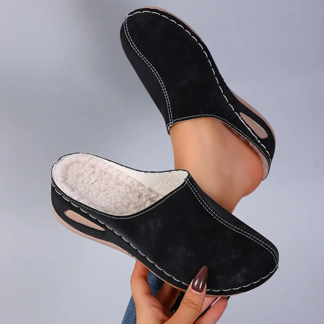Iola | Cushioned Suede Mule Slippers