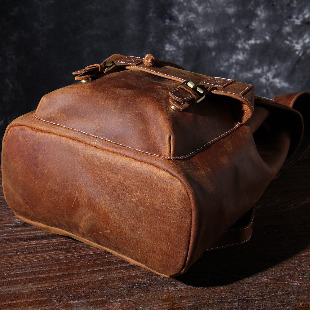 Jeffrey - Sturdy Classic Leather Backpack