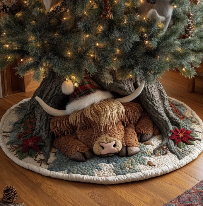 Eirwen™ | Highland Christmas Quilted Tree Skirt