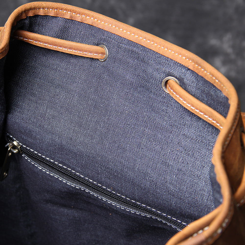 Jeffrey - Sturdy Classic Leather Backpack