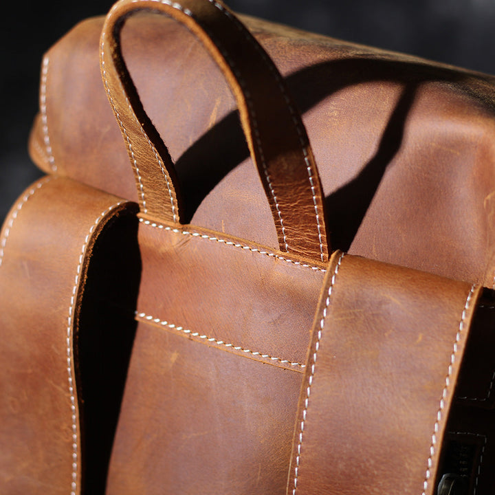 Jeffrey - Sturdy Classic Leather Backpack